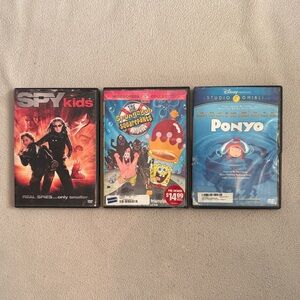 Spy Kids, SpongeBob Squarepants The Movie, and Ponyo DVD Set